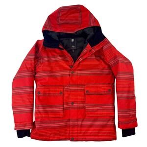 Orage Kids XXL 16 Prime 10 Ski Jacket Red Striped Waterproof Hooded Snowboard